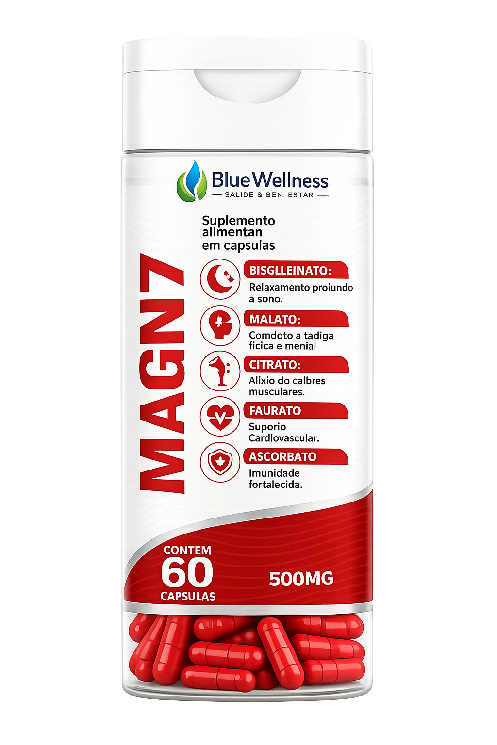 MAGN7 — blend de 7 formas de Magnésio para suporte muscular e neurológico